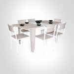 PACK SALLE A MANGER TABLE EXTENSIBLE + 6 CHAISES SERENA