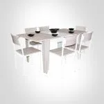 PACK SALLE A MANGER TABLE EXTENSIBLE + 6 CHAISES SERENA