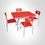 PACK TABLE PLIANTE 120CM PVC + 4 CHAISES MIMI