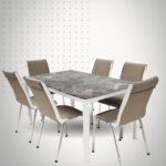 TABLE SERENA TOP EN VERRE  120*80*75CM