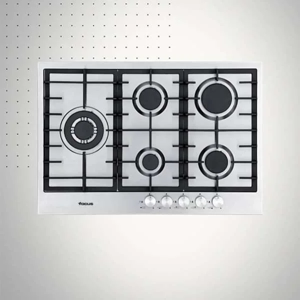 PLAQUE 5 FEUX GAZ 75CM GR FONTE INOX FOCUS
