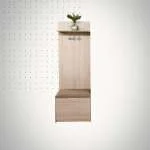 PORTE CHAUSSURES SOTUFAB SQUARE AVEC ASSISE CAPITONNEE - CHENE BRUT ET MOKA