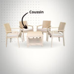 COUSSIN CHAISE LA MARQUISE NOIR GREGE