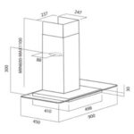 HOTTE DECORATIVE 90CM INOX + VITRE FOCUS – Image 2