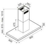 HOTTE CENTRALE 90CM TACTILE INOX FOCUS LINE - Image 2