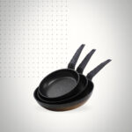 Série De 3 Poêles En Granite - Doré