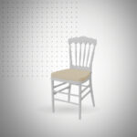 CHAISE NAPOLÉON BLANC AVEC COUSSINS BEIGE