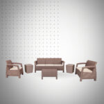 SALON CARTHAGE 8PLACES (2TABOURETS_COFFRES) TAUPE