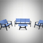 SALON CENTRAL PARK 6 PLACES BASIC BOIS