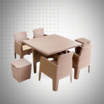 SALON GAMMARTH 4PLACES (2TABOURETS_COFFRES) TAUPE