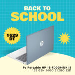 Pc Portable HP 15-FD0094NK I5 13È GÉN 16GO 512GO SSD Silver et Bleu