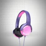 Casque Filaire Avec Micro Pour Enfant - Rose& Violet