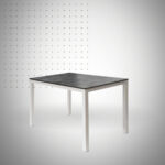 TABLE SERENA 120*75 TOP COMPACT GRIS SOCLE PEINTURE BLANC