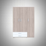 Penderie Zeineb Sotufab 3P+2T Chene Brut / Blanc