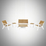 SALON CENTRAL PARK 6PLACES BOIS (2TABOURETS_COFFRES)