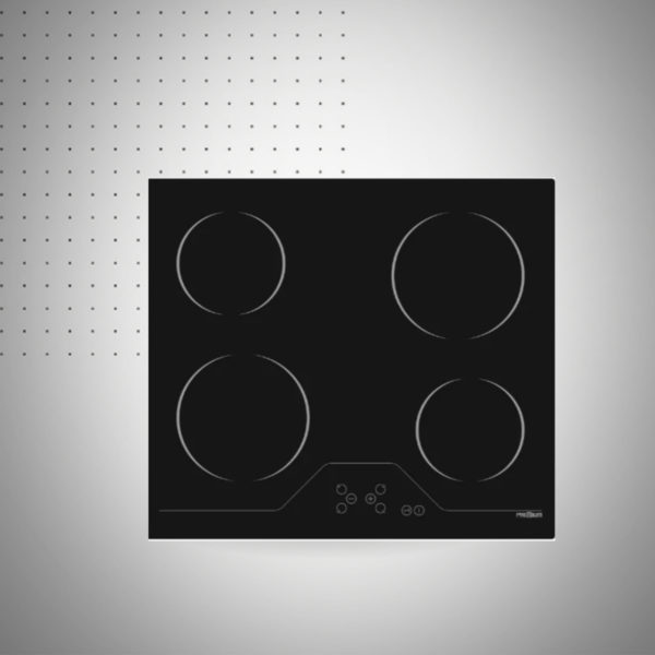 PLAQUE ELECTRIQUE NOIR 4 FEUX 60 CM PREMIUM