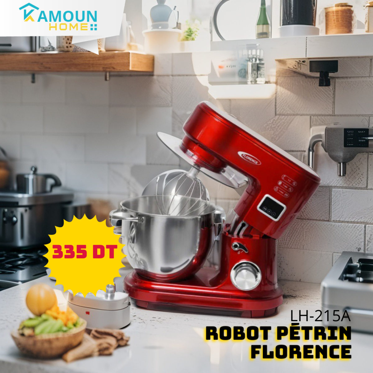 robot florence Robot Pétrin Florence 9L 2000W LH-215A - Rouge - Image 1