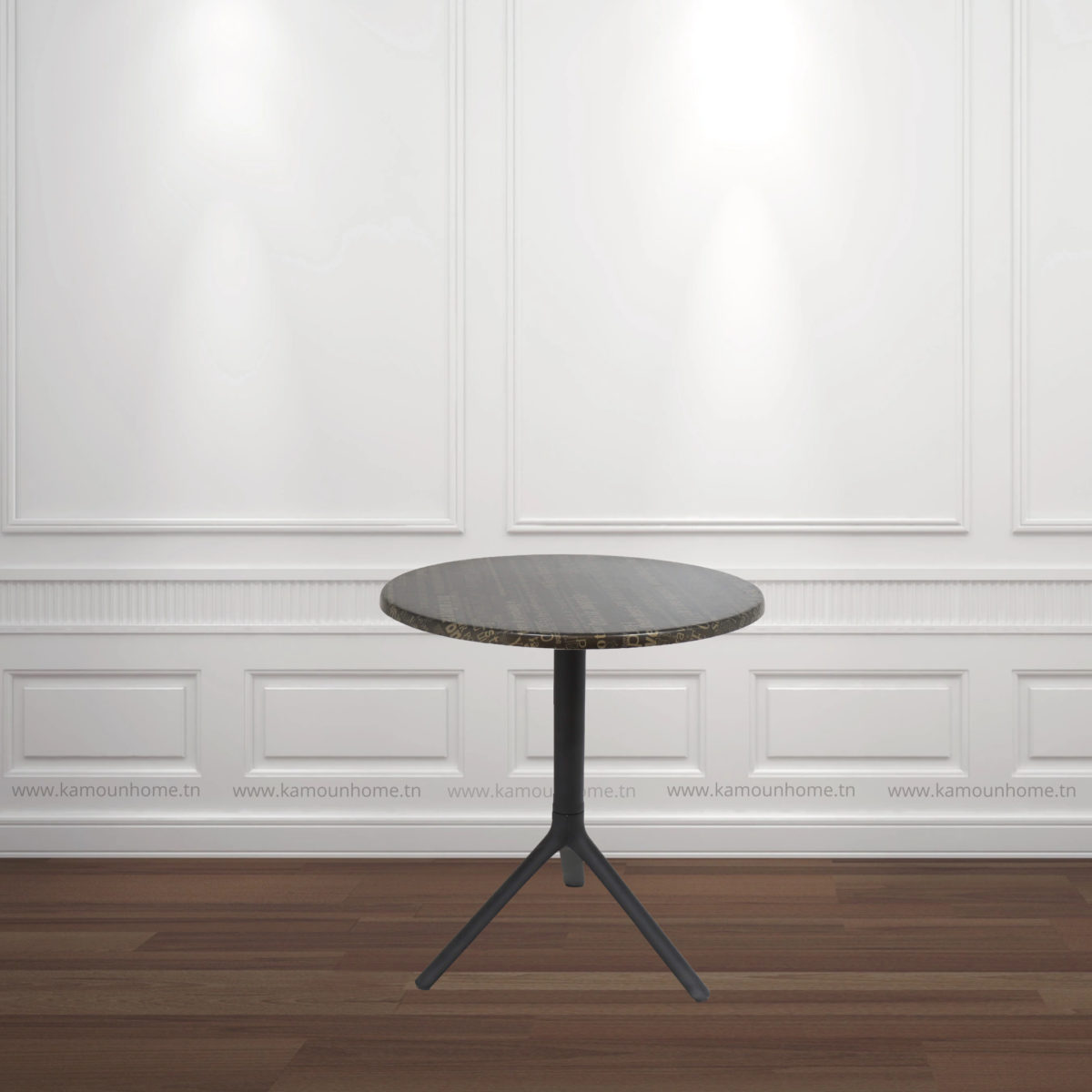 TABLE BISTROT NOA D70 TABLE BISTROT NOA 3PIEDS D70 WZ SOCLE PEINTURE DORE - Image 1