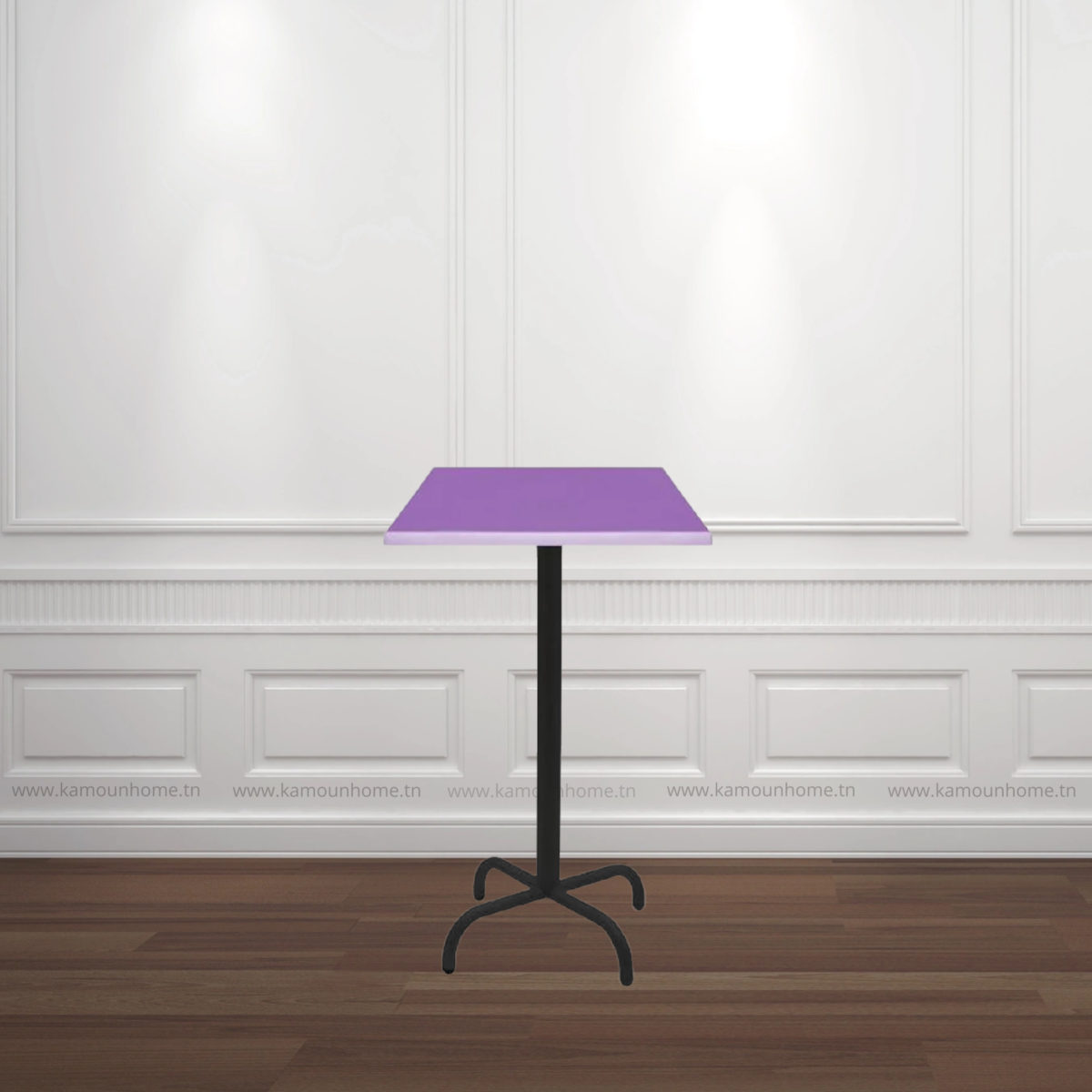 Table Haute 60×60 Cm Werzalit Socle Métallique TABLE HAUTE 60X60 WZ SOCLE METALLIQUE EN TUBE ROND D25mm - Image 1