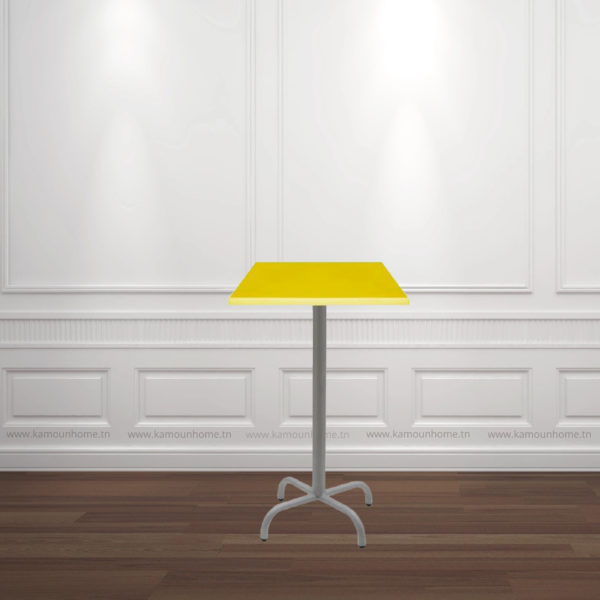 TABLE HAUTE 70X70 WZ SOCLE METALLIQUE EN TUBE ROND D25mm