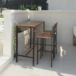 TABLE HAUTE ALBA SOCLE NOIR