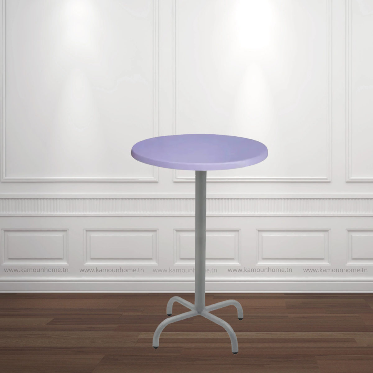 TABLE HAUTE D60 WZ SOCLE METALLIQUE EN TUBE ROND D25mm - Image 1