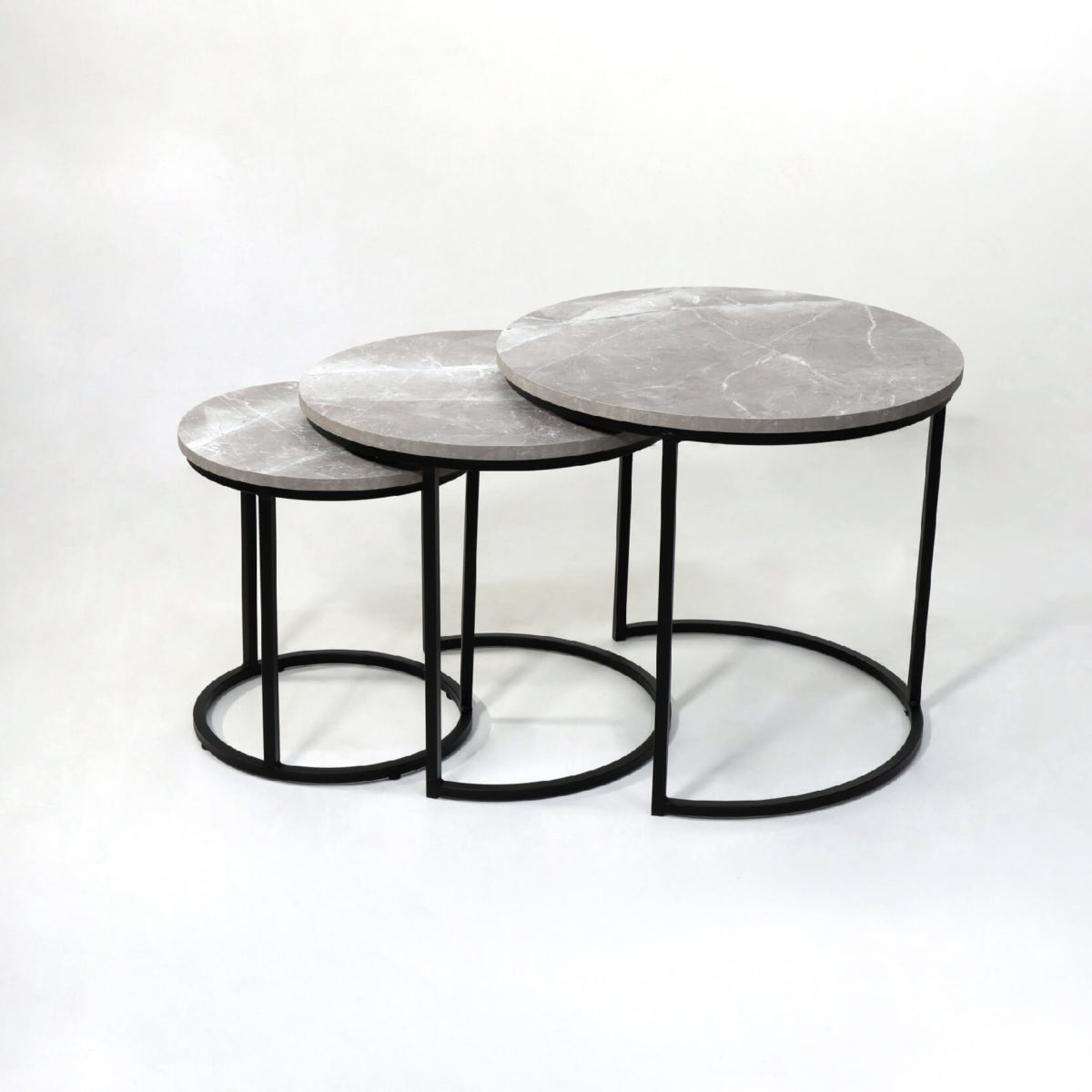 gigonis2_Plan-de-travail-1 (2) ENSEMBLE DE TROIS TABLES GIGOGNES RONDES MARMOL ATENEA - Image 1