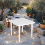 TABLE CARREE 80*80 BASMA HAMMAMET BLANC