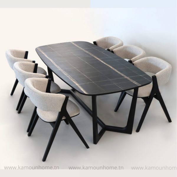 PACK TABLE ATLANTA BOIS SAHARA+06 CHAISE REMY
