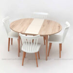 PACK TABLE EXTENSIBLE ATLAS +04 CHAISES HELSINKI PIETEMENT BOIS