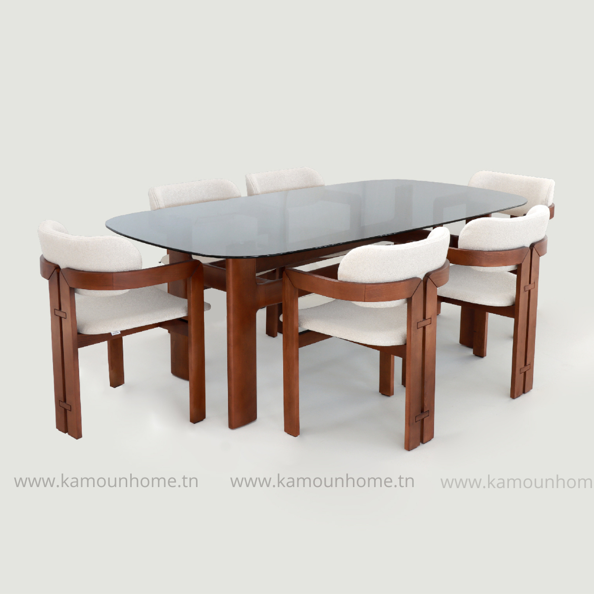 PACK TABLE PODIUM VERRE FUME+6 CHAISE ORION PACK TABLE PODIUM VERRE FUME+6 CHAISE ORION - Image 1