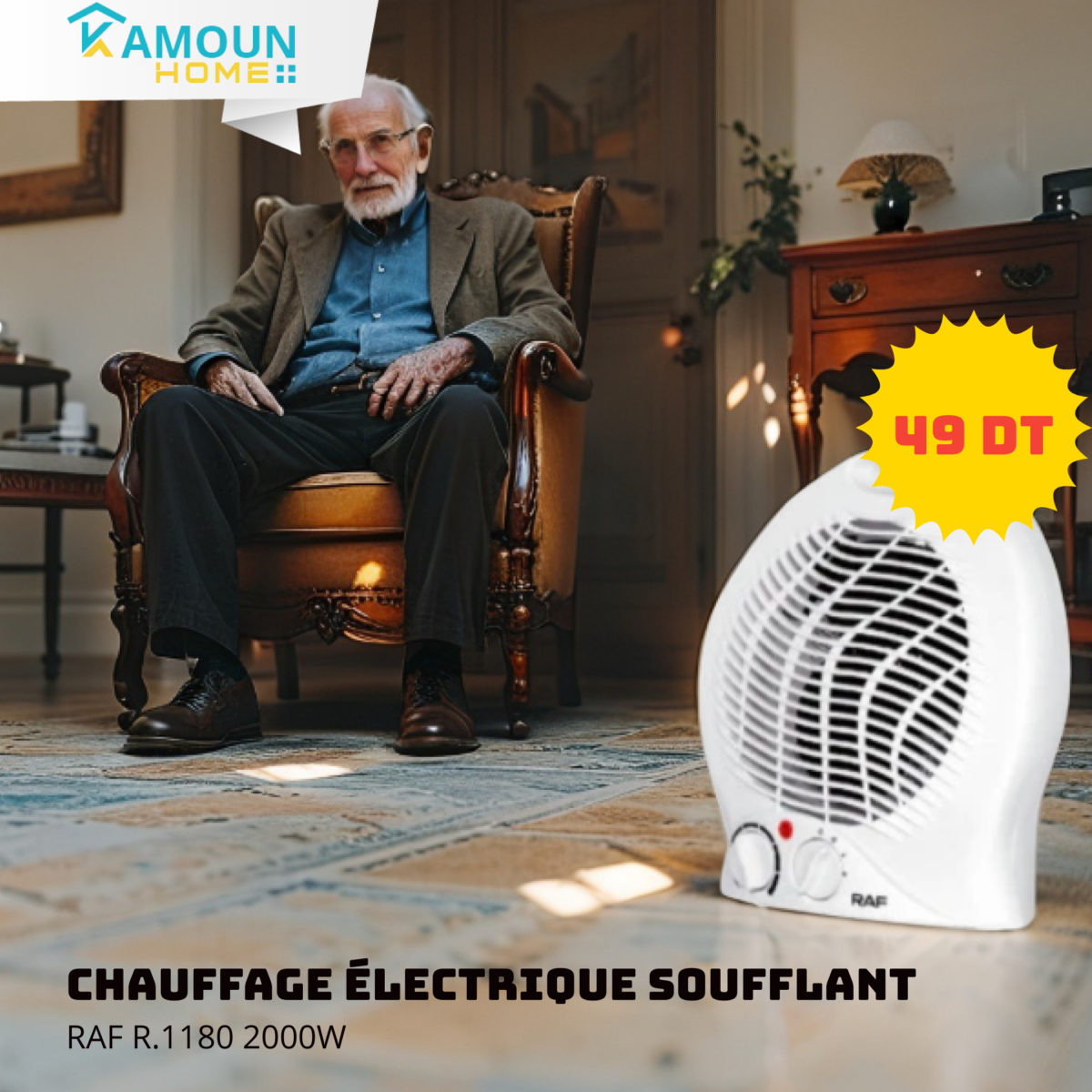RAF R.1180 2000W Chauffage électrique soufflant RAF R.1180 2000W - Image 1