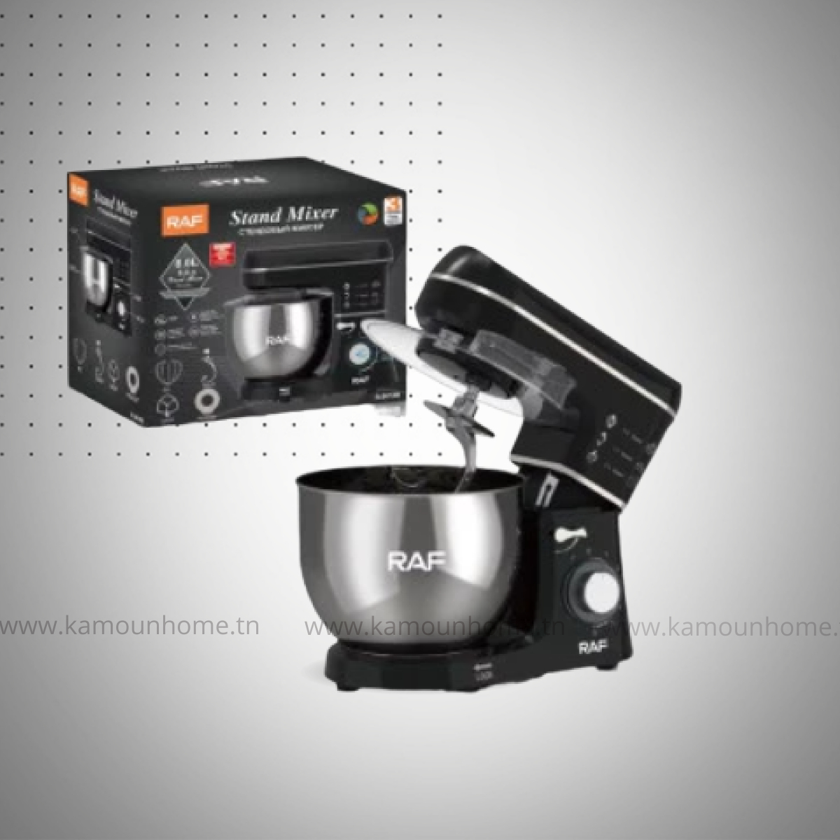 Robot Pétrin Raf R.6618B 1400Watts Noir Robot Pétrin Raf R.6618B 1400Watts Noir - Image 1