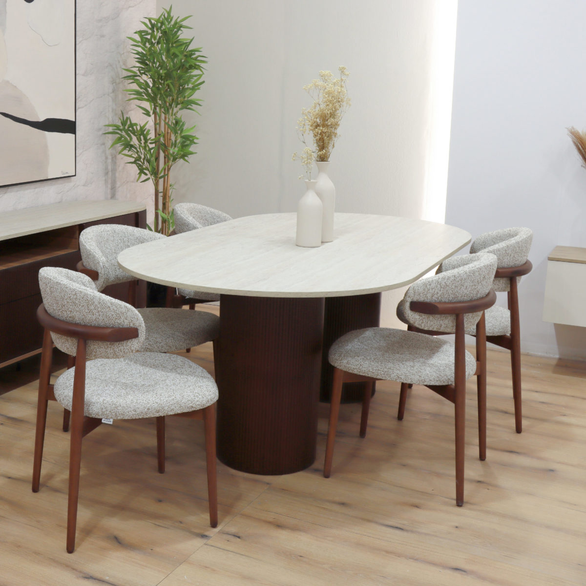 PACK SALLE À MANGER : TABLE MALAGA 200*110 + 6 CHAISES VICTOR - Image 1