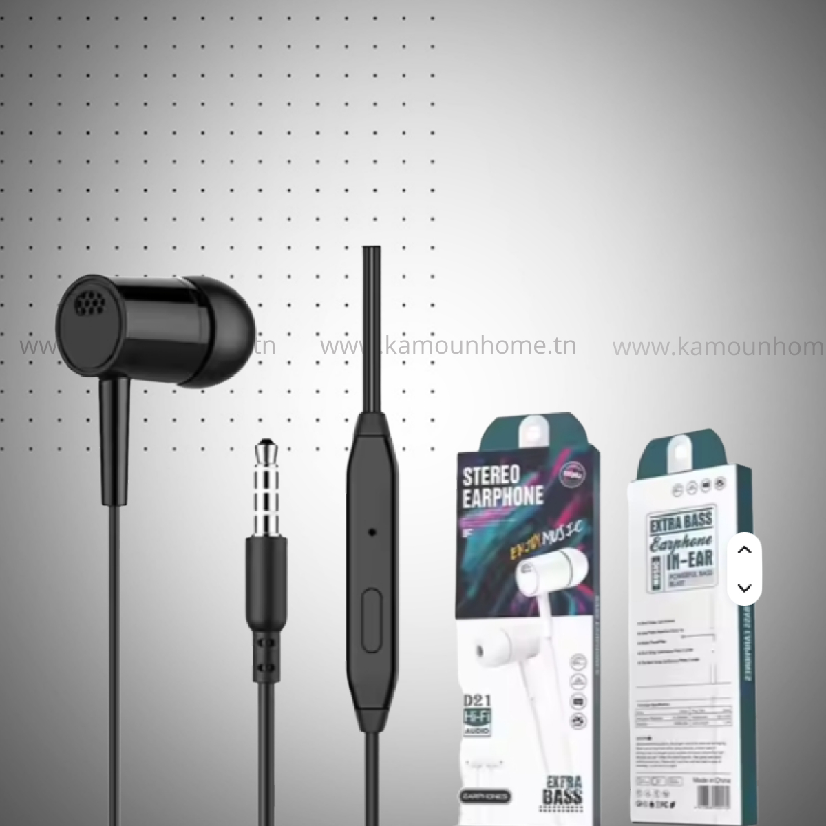 3.5mm casque filaire D21 3.5mm casque filaire D21 dans l'oreille casque filaire écouteurs avec microphone basse stéréo écouteurs sport contrôle en ligne pour téléphones - Image 1