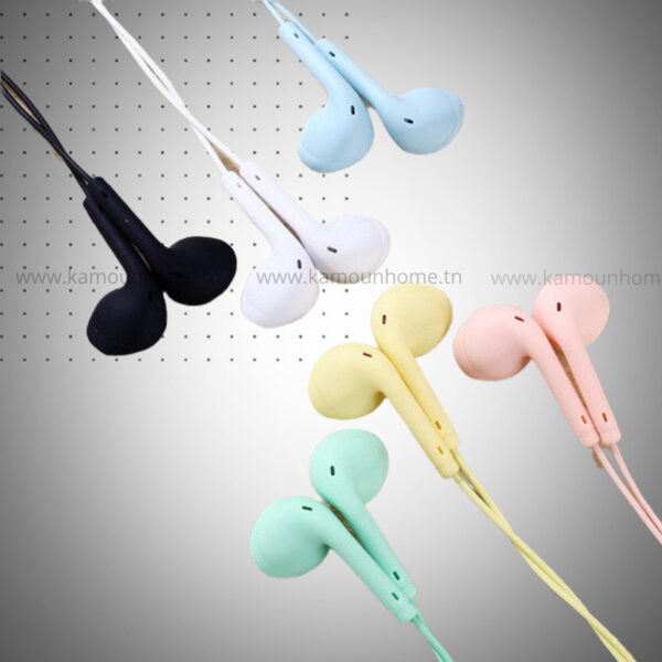 Music U19 Earphone Colorful Matte Earbuds Stereo Wired Earphones with Microphone