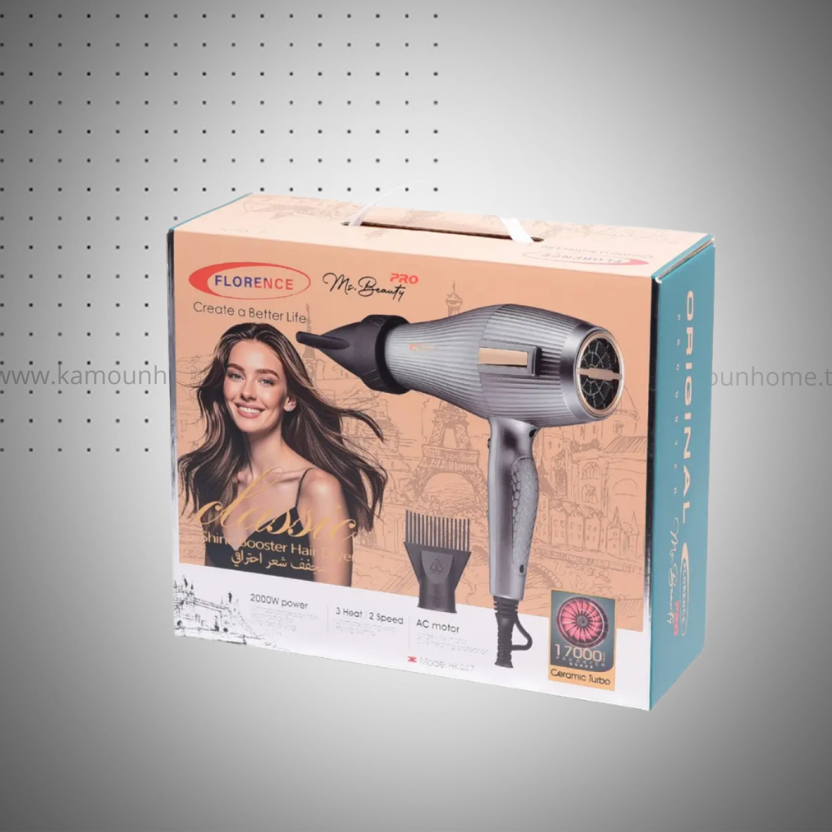 SECHE CHEVEUX FLORENCE (1) Séche Cheveux Florence 17000RPM 2000W - Image 1