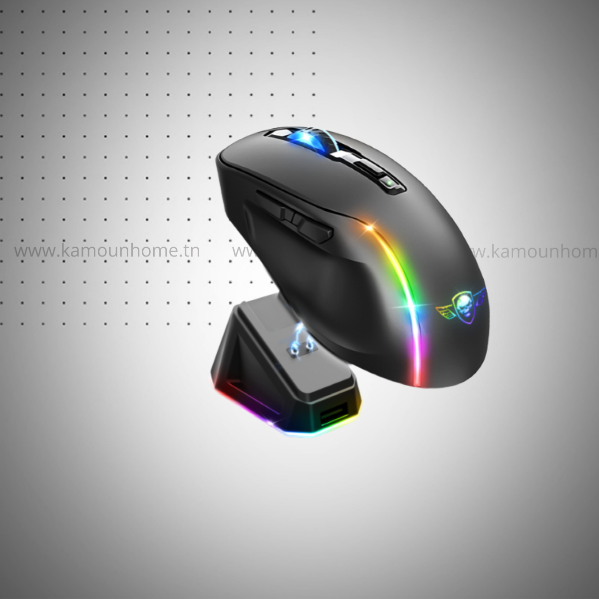 Souris Gaming Sans Fil Spirit of Gamer ELITE M50 DARK _ RGB _ Noir Souris Gaming Sans Fil Spirit of Gamer ELITE M50 DARK / RGB / Noir - Image 1