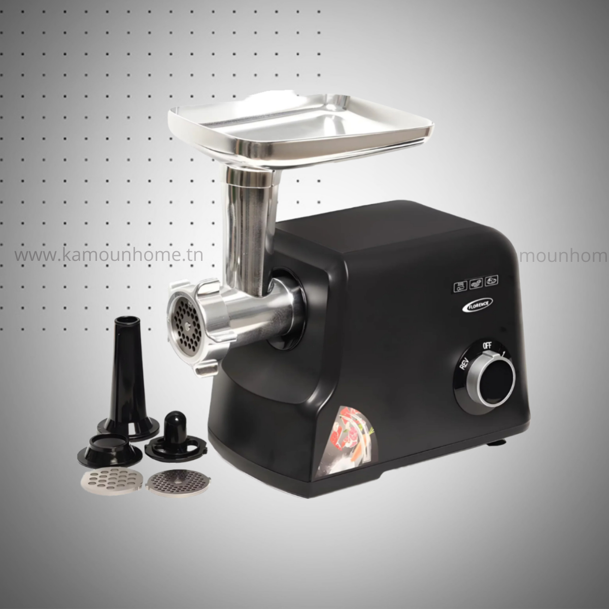 hachoir noir Hachoir à Viande 10en1 FLORENCE 1000W HK422 - Image 1