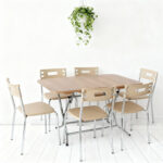 PACK TABLE PLAINTE 120X80 PVC TAUPE BRILLANT+6CH CITY GEREGE