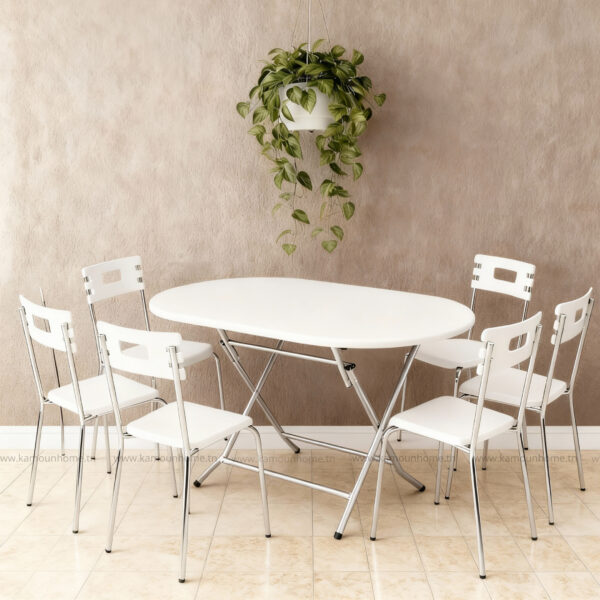 PACK TABLE PLIANTE OVALE 146X94 PVC +06 CH CITY