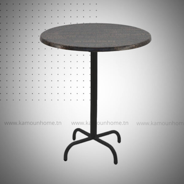 TABLE HAUTE  D60 WZ SOCLE METALLIQUE EN TUBE ROND