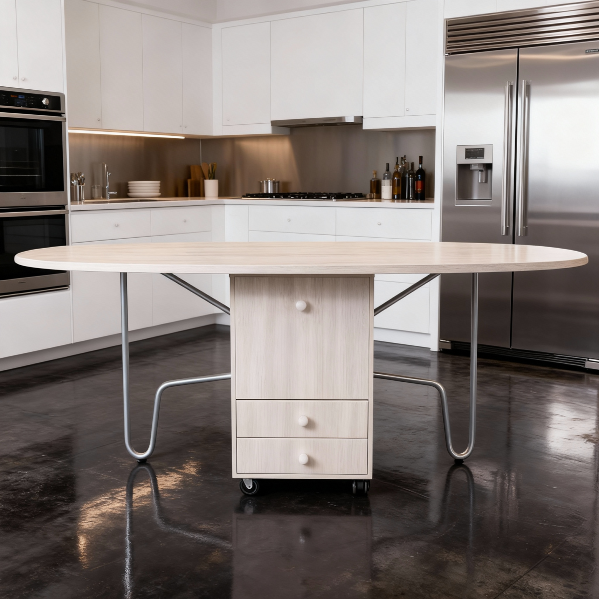 image_Pippit_202601211121 TABLE A TIROIR PM EN PVC NOYER - Image 1