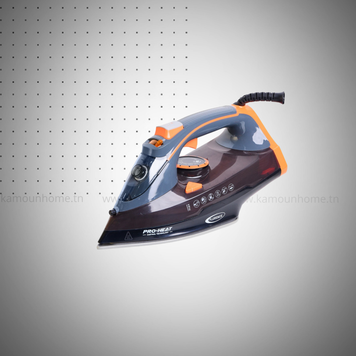 Fer a Repasser Florence 2400W Noir Orangé (3) Fer a Repasser Florence 2400W Noir Orangé – Image 1